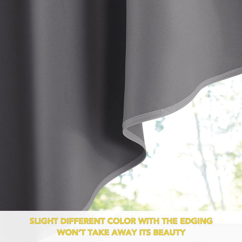 NICETOWN Half Window Kitchen Tier Curtains- Tailored Scalloped Valance/Swags for Basement/Bedroom(One Pair, 36 by 36-inches Each Panel, Grey)...
