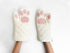 Cricket & Junebug Oven Mitts Cat Paws - White and Pink...
