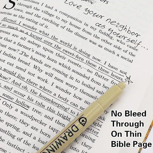 Extra Fine Point Writing Pens: 6 Black Ultra Thin 0.25mm No Bleed Smooth Annotation Bible Journaling Study Supplies Waterproof 01 Micro Line Needl...