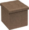 B FSOBEIIALEO Storage Ottoman Cube, Toy Chest Folding Footrest for Living Room Seat, 12.6"X12.6"X12.6" (Linen Brown)...