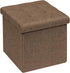 B FSOBEIIALEO Storage Ottoman Cube, Toy Chest Folding Footrest for Living Room Seat, 12.6"X12.6"X12.6" (Linen Brown)...