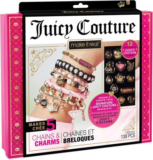 Make It Real: Juicy Coture Chains & Charms, DIY Bracelet Kit, includes 12 Juicy Coture Charms, Makes Up to 5 Bracelets, Helps Young Girls Develop ...