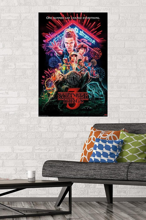 Trends International Netflix Stranger Things: Season 3 - One Sheet Wall Poster, 22.375" x 34", Poster & Mount Bundle...