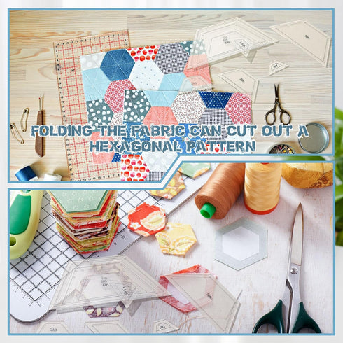 Kigley 8 Pcs Half Hexagon Quilting Rulers Acrylic Quilting Templates for Quilting 1-7 Inch Quilt Template Ruler with 1/4 Inch Seam Allowance Quilt...