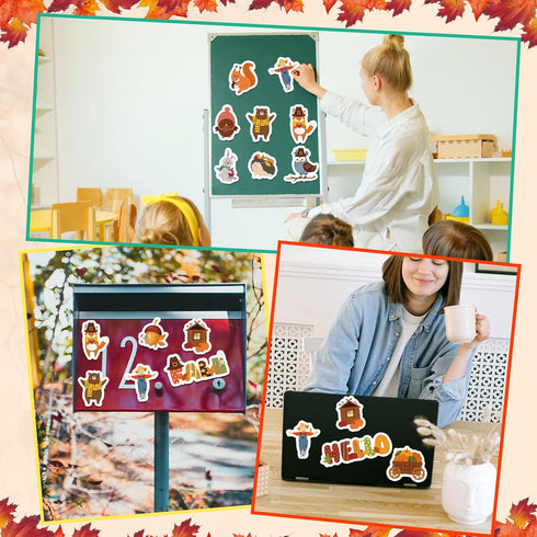 20pcs Fall Magnetic Decorations, Owls Pumpkin Fridge Magnets Autumn Theme Refrigerator Decals Happy Fall Magnets Fridge Decorations for Thanksgivi...