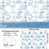 Bolsome 12Pcs French Style Wrapping Paper Blue White Vintage Village Printed Gift Wrap Paper Rustic French Toile Gift Wrap Paper for Wedding Brida...