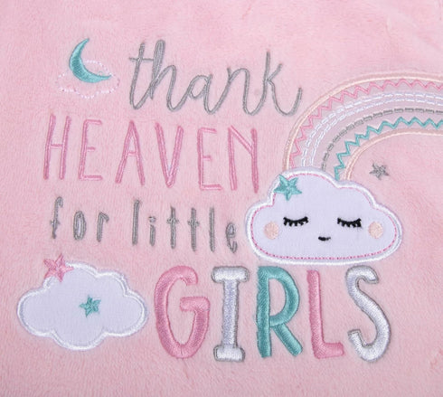 30x40 Fleece Baby Nursery Blanket with Satin Trim for Boys, Girls, and Unknown Gender Baby (Thank Heaven Girl 2)...