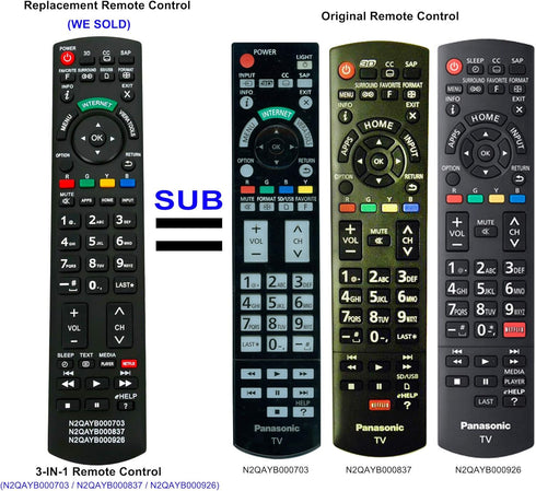 New N2QAYB000703 N2QAYB000837 N2QAYB000926 Replacement Remote Control fit for Panasonic Smart Viera LED HDTV TC-P60ST50 TC-P60GT50 TC-P65GT50 TC-P...