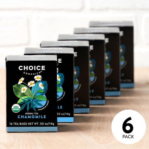 Choice Organics - Organic Chamomile Tea (1 Pack) - Compostable - Caffeine Free - 16 Organic Herbal Tea Bags...