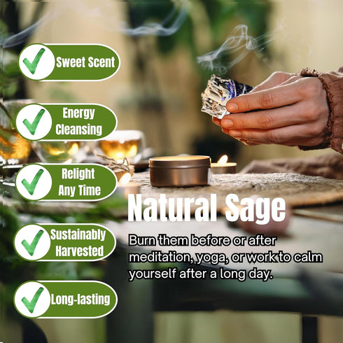 SOUL STICKS Smudge Stick Variety Gift Set | Bulk Sage Bundles for Space Cleansing | Smudging Wand Gift Set with Smudge Guide (Floral Sage, 12 Pack...