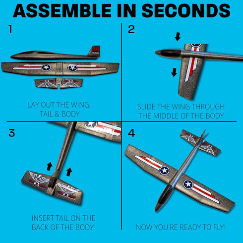 Airplane Toy For Kids: Foam Airplane for Kids - Safe & Easy To Throw Airplane Glider Plane Toy - Gifts for Boys & Girls & Birthday Gift Ideas - Ou...
