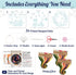 Embroidery Starter Kit for Beginners with Instructions, 3 Stamped Designs, 1 Bamboo Hoop, Thread Set, 9 Needles, Scissor, Threader, Seam Ripper......