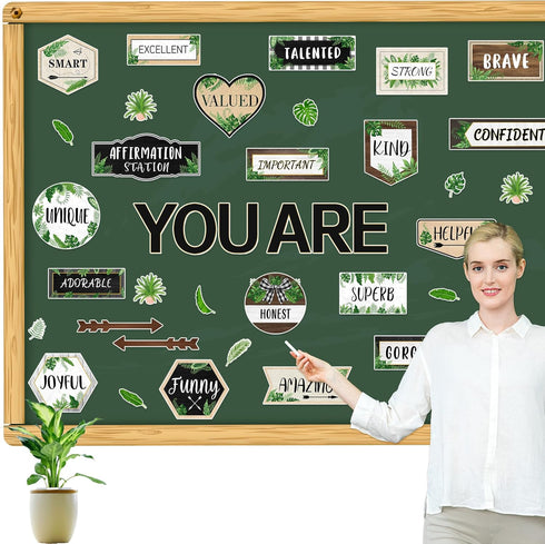 Bulletin Board Decoration Plant Farmhouse Welcome Bulletin Board Decor Set Postive Inspirational Motivational Cutouts Posters Kit Classroom School...