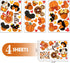 Mfault Hello Fall Cartoon Mouse Window Clings 4 Sheets, Autumn Pumpkin Doughnut Acorn Cupcake Stickers Decals Decorations, Maple Leaves Seasonal H...