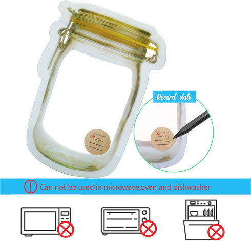 Candy Nut Bag, Set of 24 Reusable Mason Jar Bags, Ideal for Fresh & Leakproof Snack Storage, Perfect Food Saver Bags...