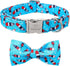 Dog Collars with Bow Tie,Summer Blue ice Cream Star Dog Collar with Safety Metal Buckle Adjustable Puppy Collars for Small Medium Large Dog,Flag B...