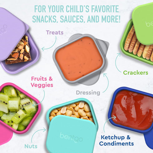 Bentgo® Sidekicks 2-Pack Silicone Container Set - Dipping Sauce Cups for Condiments & Small Snacks, Reusable, Durable, & Leak-Proof Liquid Storage...