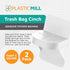 PlasticMill Trash Bags Cinch, White, 2 Pack, To Hold Garbage Bags In Place. Item dimensions when placed on the can is 3 inches high and sticks out...