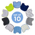 Neat Solutions 10 Pack Water Resistant Bib Set Blue/Grey Assorted, 10 Count, 0+ Months...