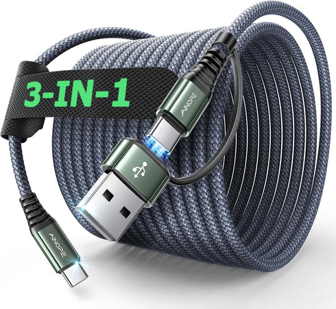 AINOPE USB C to USB C Cable 0.9FT, Car Carplay Cable for iPhone 15 USB A to USB C Cable for iPhone 15 Pro 60W Fast Charge USB C Cable for MacBook ...