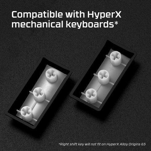 HyperX PBT Keycaps – Full Key Set, Double Shot PBT Material, English (US) Layout, 104 Keys – White...
