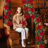 Homcomoda Christmas Red Artificial Flower Faux Poinsettia Bush Fake Flowers for Holiday Wedding Home Decoration 7 Heads 4 Bouquets...