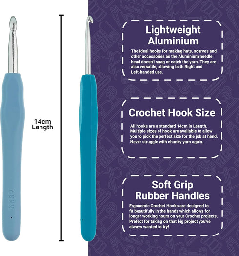 The Quilted Bear Crochet Hooks - Soft Grip Silicone Rubber Handle Crochet Hooks for Knitting & Crochet (6.5mm)......