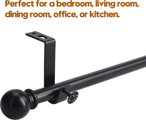 4 Pack Ceiling Curtain Rod Bracket Heavy Duty Single Curtain Rod Holders for 1 Inch Drapery Holder for Living Room Bedroom Black...