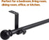 4 Pack Ceiling Curtain Rod Bracket Heavy Duty Single Curtain Rod Holders for 1 Inch Drapery Holder for Living Room Bedroom Black...