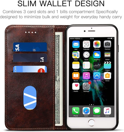 SINIANL iPhone XR Case, Leather Wallet Folio Case Book Design Flip Cover with Stand and ID Credit Card Slot Magnetic Closure for iPhone XR 6.1 inc...