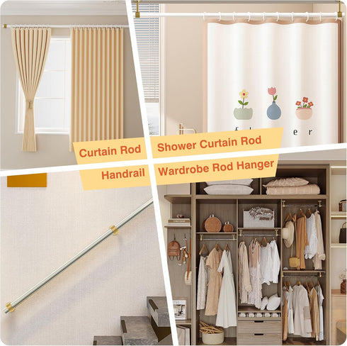 Alise Curtain Rod Holder Bracket 1''Dia,Closet Rod Holders Wall Mount,Ceiling Mounted Curtain Rod Flange Brackets,Ceiling Curtain Rods Brackets fo...