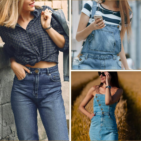 16 PCS Jeans Buttons, No Sew Jean Button Replacement with Screwdriver Reusable Pants Button Tightener for Waist Buttons for Loose Jeans Trousers A...