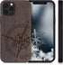 kwmobile Wood Case Compatible with Apple iPhone 12 / iPhone 12 Pro Case - Cover - Navigational Compass Dark Brown...