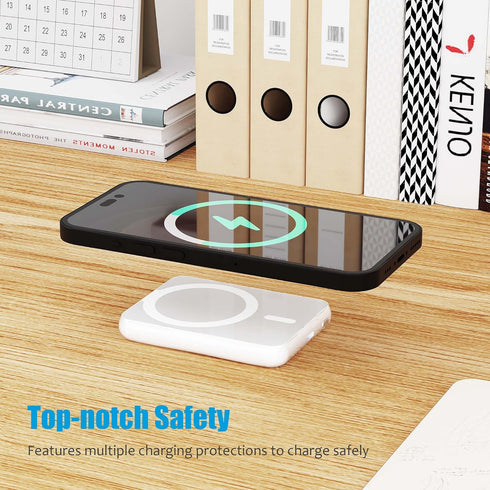 Miady 5000mAh Magnetic Wireless Portable Charger for iPhone, Fast Charging Portable Phone Charger/w Colorful Display, Magnetic Battery Pack Charge...