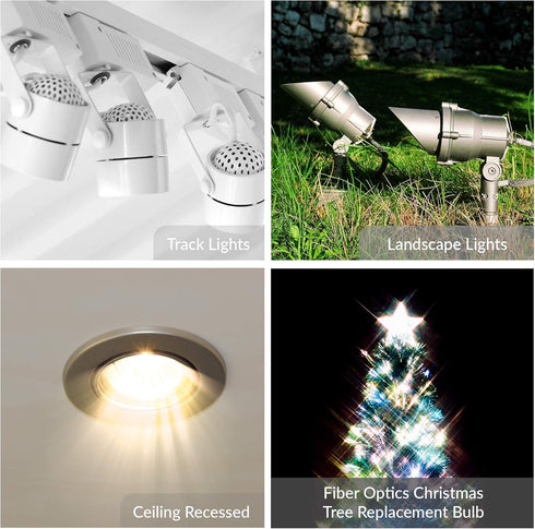 Simba Lighting LED MR11 Flood Light Bulbs (4 Pack) 12V 3W 20W Halogen Replacement 2-Pin 240lm for Landscape, Accent, Track Lights, and Christmas T...