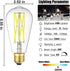 LEOOLS Dimmable E26 LED Filament Light Bulbs, 100 Watt Equivalent,5000K Daylight White,Classic Clear Glass Edison Style Vintage LED Light Bulbs,4 ...