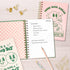 Pink Green Aesthetic Hardcover Notebooks for Work, A5 size 5.8 x 8.3 inch, Cute Notebooks for School 4 Pack, Retro Notebooks College Ruled, Cute S...