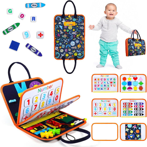 Toddler Busy Board, Montessori Busy Board for Toddlers 3+ Years Old, Sensory Activity Board for Fine Motor Skills, Sensory Board Toys for Toddlers...