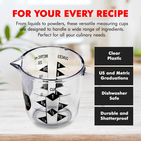 Chef Craft Select Plastic Measuring Cup, 1 Cup Capacity, Clear...