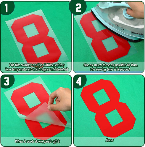 Zonon 22 Pieces Iron on Numbers T Shirt Heat Transfer 0 to 9 Jersey Numbers for Team Uniform Sports(Red,8 Inch)...