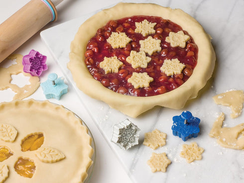 Fox Run Intricate Assorted Winter Snowflake Pastry/Cookie/Pie/Fondant 2" Stamper and Cutters 2", Set of 4, Multi-Color...