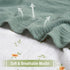 Meracorallo Muslin Swaddle Blanket, 100% Organic Cotton Receiving Blanket Soft and Breathable Swaddle Wrap for Baby Boys and Girls (Roman Green)...