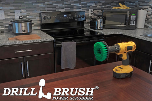 Kitchen Scrubbing Accessories - Kitchen Cleaning Supplies - Drill Brush Stain Remover - Iron Skillet Scrub Brush - Countertop Cleaning Tools - Sto...