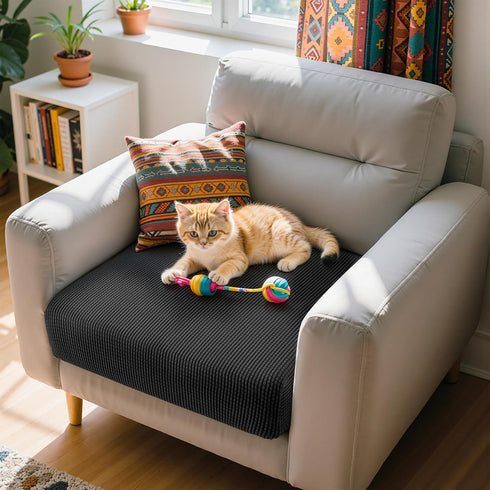 Hokway Couch Cushion Covers Stretch Cushion Covers Sofa Seat Cushion Slipcover Cushion Protector(Black, Small)...