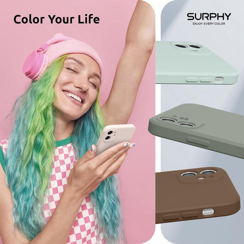 SURPHY Square Design for iPhone 11 Case with Camera Protection, Straight Edge Slim Design, Liquid Silicone Phone Case for iPhone 11 6.1 inches, Li...