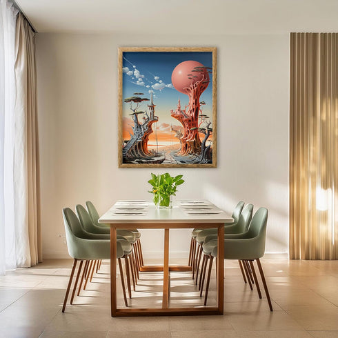 Posterizer 1 pcs-surreal futuristic sci-fi castles-pastel aesthetic-Abstract & Modern Art-Fantasy & Fiction Art-Gift for Art Lovers-Decor for Home...