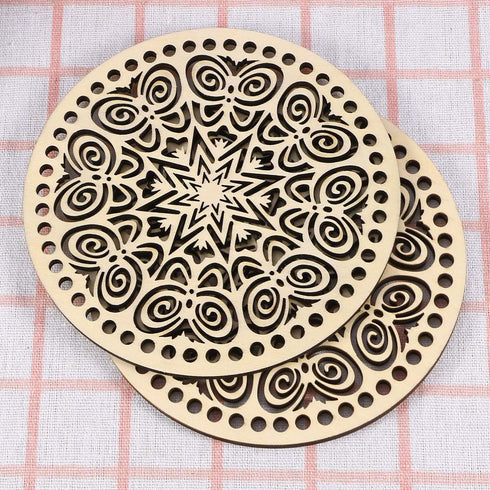 Healifty Basket Weaving Supplies 2pcs DIY Knitting Crochet Wooden Bag Bottom Shaper Handbag Purse Base Shaper Style 2 Basket Weaving...