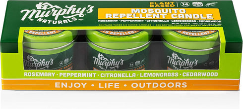 Murphy’s Naturals Mini Mosquito Repellent Candle Trio Pack | Made with Plant Based Essential Oils Like Citronella | 14 Hour Burn Time Per Candle...