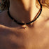 Black Onyx Choker Bead Necklace Crystal Collar | Dainty Star Pendant Cubic Zirconia Stone Vintage Lightweight Celestial Gold Jewelry for Women...