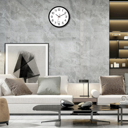 Foxtop Black Wall Clock Silent Non-Ticking 12 Inch Quartz Battery Operated Round Analog Wall Clock for Classroom School Office Living Room Bedroom...